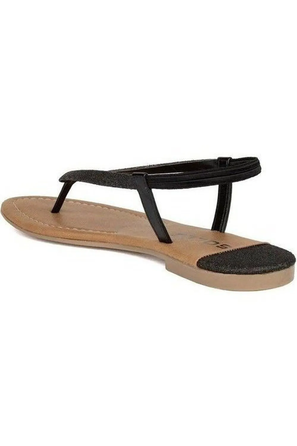 SOLES Black Fashion Trendy Flat Sandals - Classic & Stylish Footwear