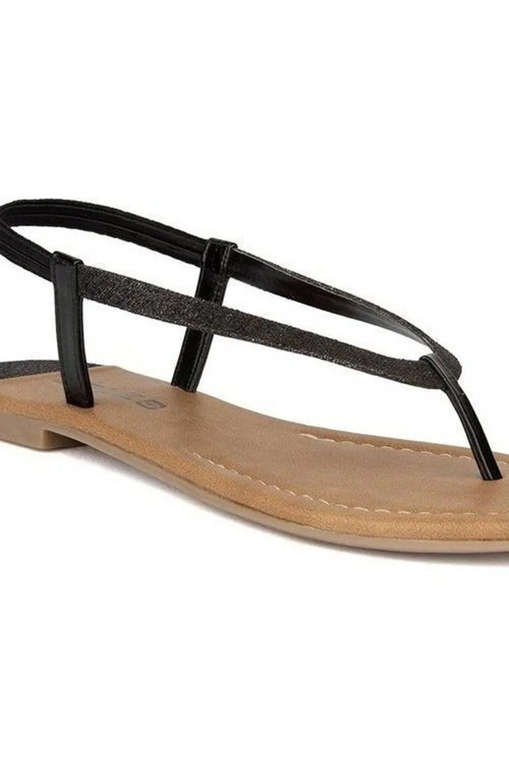 SOLES Black Fashion Trendy Flat Sandals - Classic & Stylish Footwear