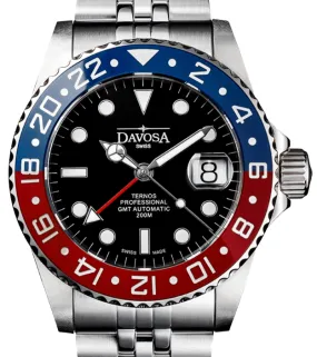 Ternos Professional Automatic 200m GMT Red Blue Diving Watch 16157106 M OUTLET