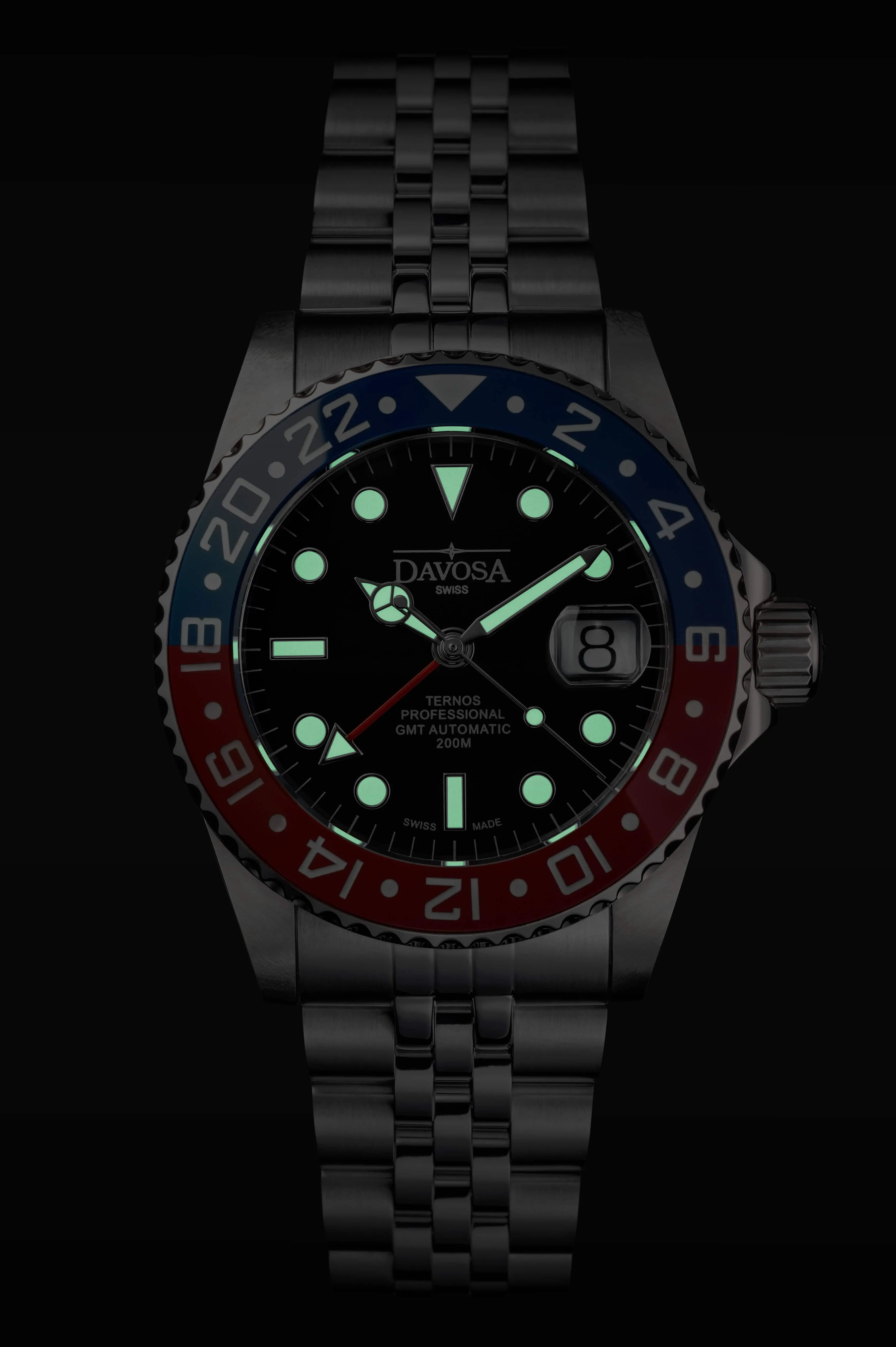 Ternos Professional Automatic 200m GMT Red Blue Diving Watch 16157106 M OUTLET