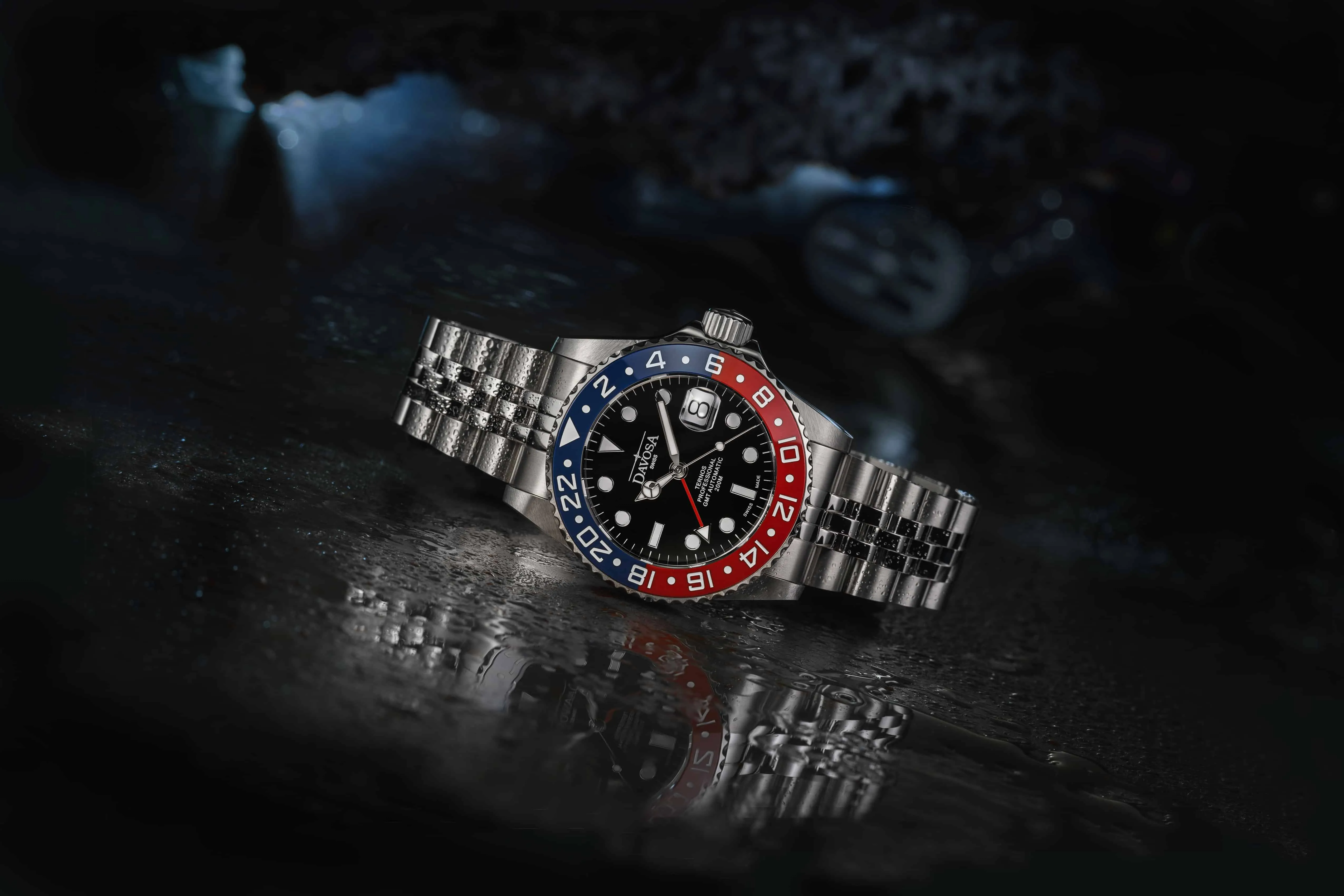 Ternos Professional Automatic 200m GMT Red Blue Diving Watch 16157106 M OUTLET